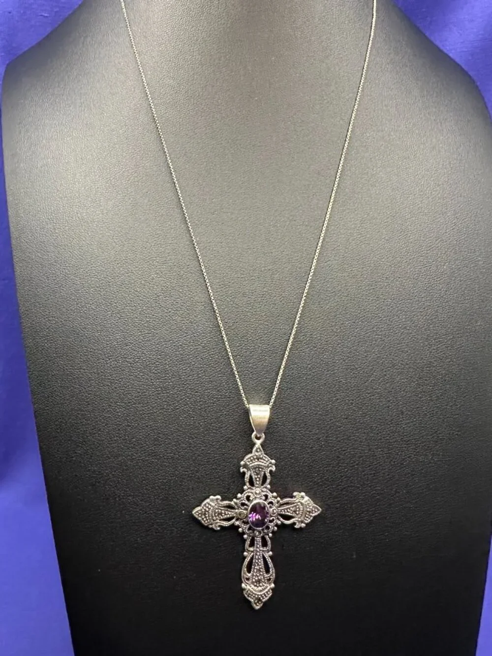 Charles Winston 925 Art Deco Revival Cross Pendant